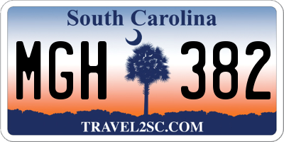 SC license plate MGH382