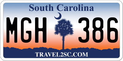 SC license plate MGH386