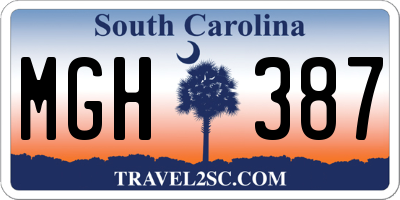 SC license plate MGH387