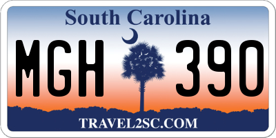 SC license plate MGH390