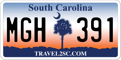 SC license plate MGH391