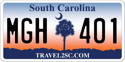 SC license plate MGH401