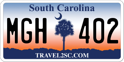 SC license plate MGH402