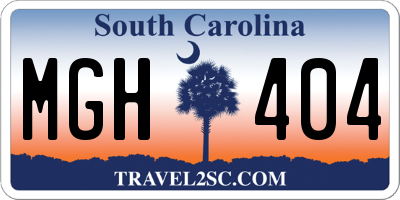 SC license plate MGH404