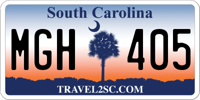 SC license plate MGH405
