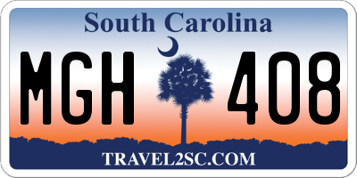 SC license plate MGH408