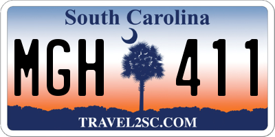 SC license plate MGH411
