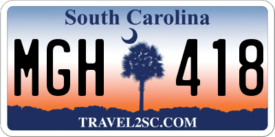 SC license plate MGH418