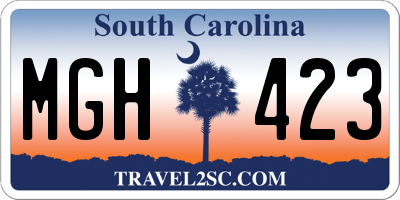 SC license plate MGH423