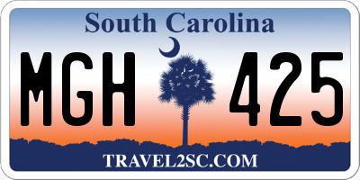 SC license plate MGH425