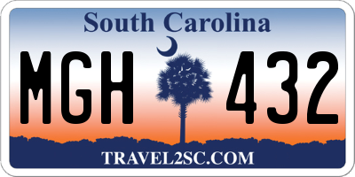SC license plate MGH432