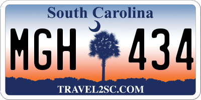 SC license plate MGH434