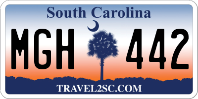 SC license plate MGH442