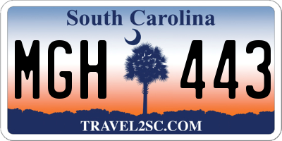 SC license plate MGH443