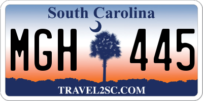 SC license plate MGH445