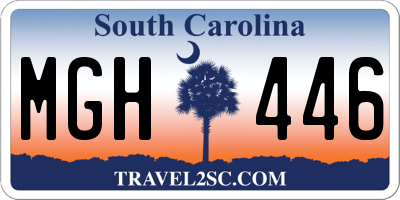 SC license plate MGH446