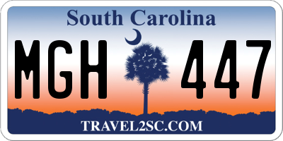 SC license plate MGH447