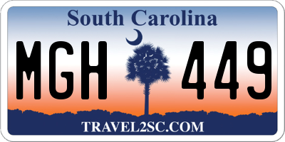 SC license plate MGH449