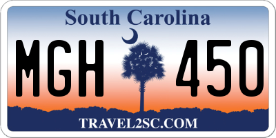 SC license plate MGH450
