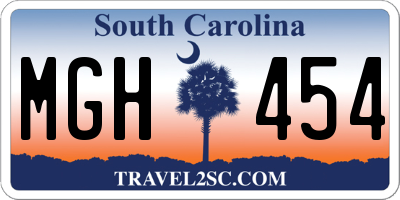 SC license plate MGH454