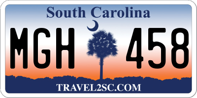 SC license plate MGH458