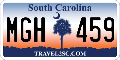 SC license plate MGH459