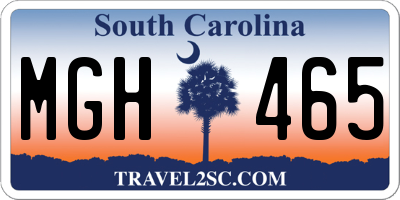 SC license plate MGH465