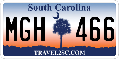 SC license plate MGH466
