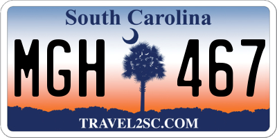 SC license plate MGH467