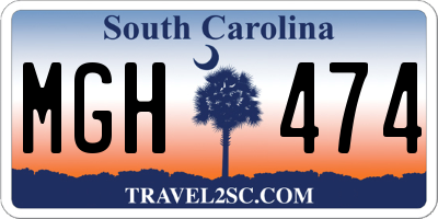 SC license plate MGH474