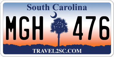 SC license plate MGH476