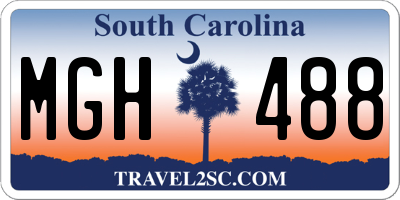 SC license plate MGH488
