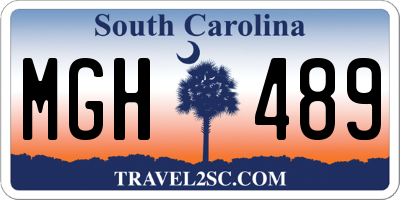 SC license plate MGH489