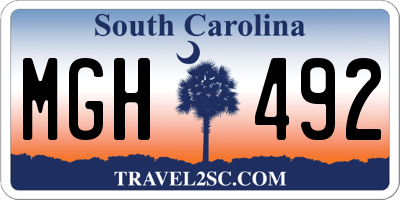 SC license plate MGH492