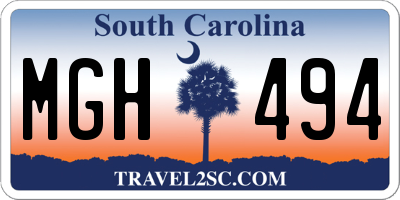 SC license plate MGH494