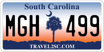 SC license plate MGH499