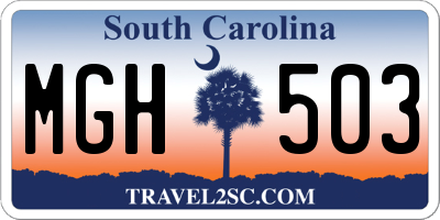 SC license plate MGH503