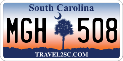 SC license plate MGH508
