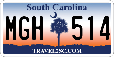 SC license plate MGH514