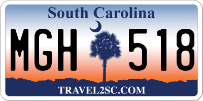 SC license plate MGH518