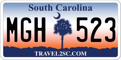 SC license plate MGH523