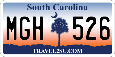 SC license plate MGH526