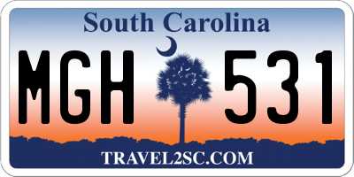 SC license plate MGH531