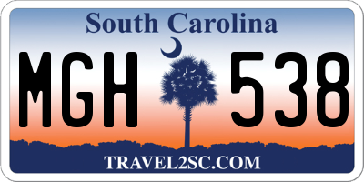 SC license plate MGH538
