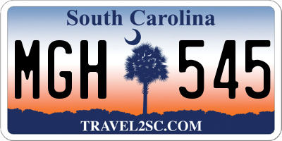 SC license plate MGH545