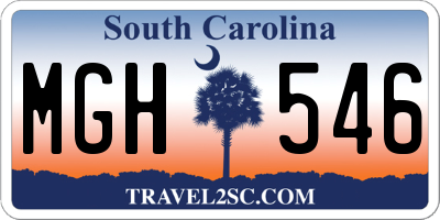 SC license plate MGH546