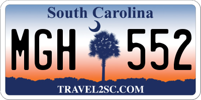 SC license plate MGH552