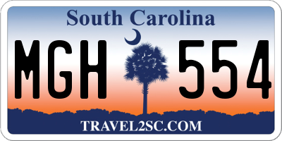 SC license plate MGH554