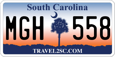 SC license plate MGH558