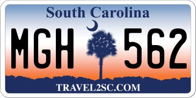 SC license plate MGH562